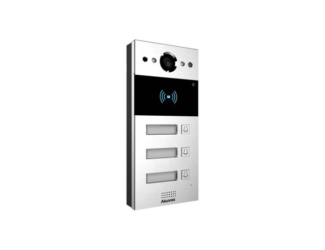 Akuvox SIP Video Door Intercom R20BX3 (3 buttons) On-Wall V2.0 - Silver